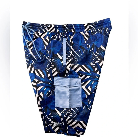 Makobi Mens Cargo Shorts Drawstring Blue Size 3XL - Picture 4 of 14